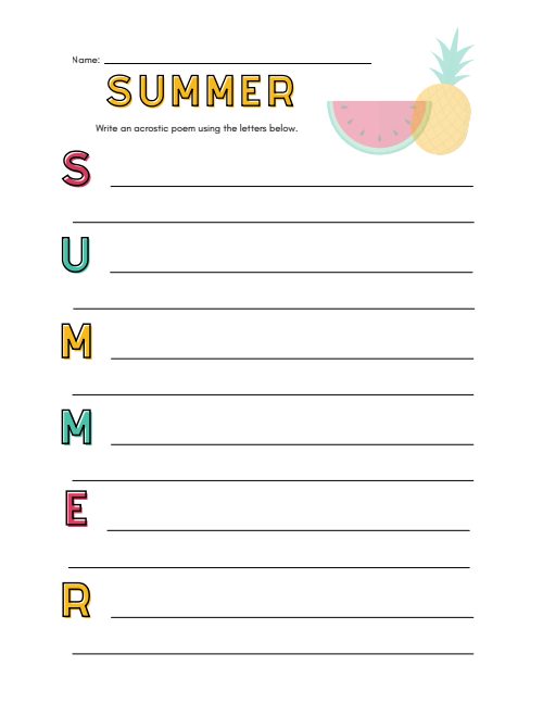 Summer Workbook, page 5