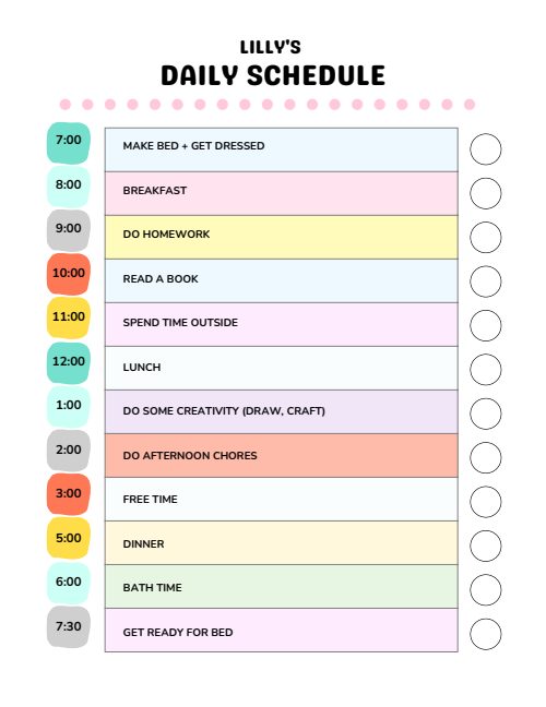 Daily Chore Chart, page 6