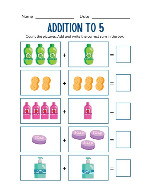 Kindergarten Addition & Numbers Workbook, page 5