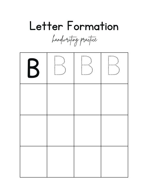 Letter Formation Handwriting Practice, page 3