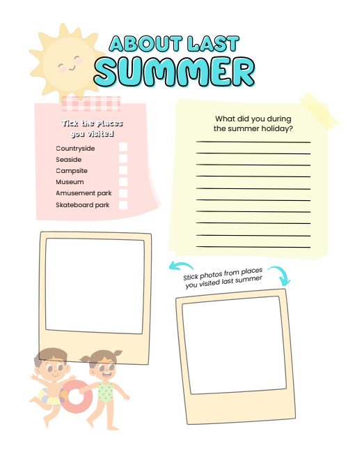 Summer Workbook, page 3