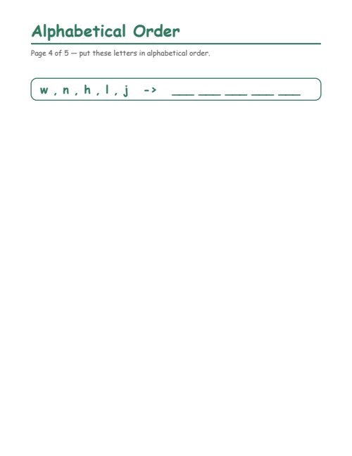 Alphabetical Order, page 4