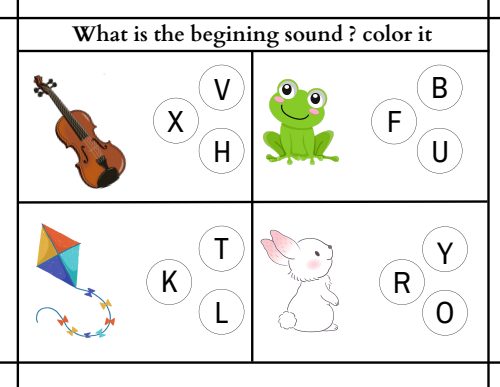Beginning Sounds — Worksheet 1, page 2