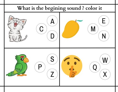 Beginning Sounds — Worksheet 1, page 4