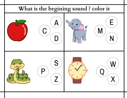 Beginning Sounds — Worksheet 1, page 5