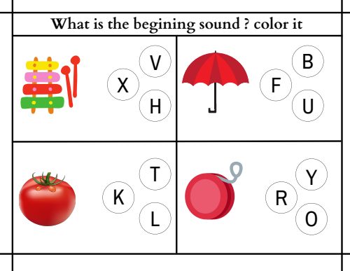 Beginning Sounds — Worksheet 1