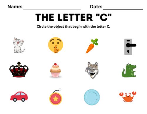 Beginning Sounds — Worksheet 6, page 3