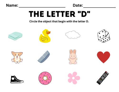 Beginning Sounds — Worksheet 6, page 4