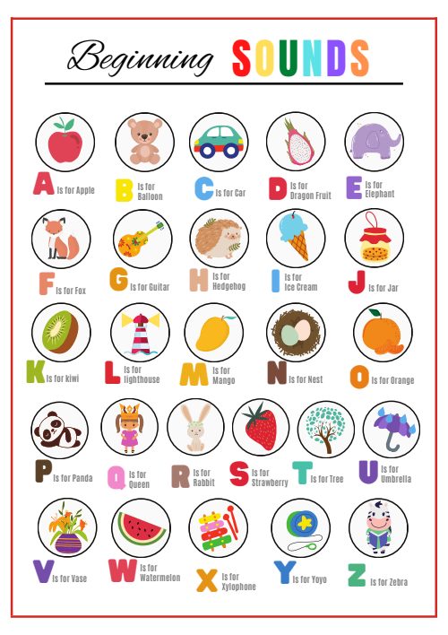 Beginning Sounds — Worksheet 7