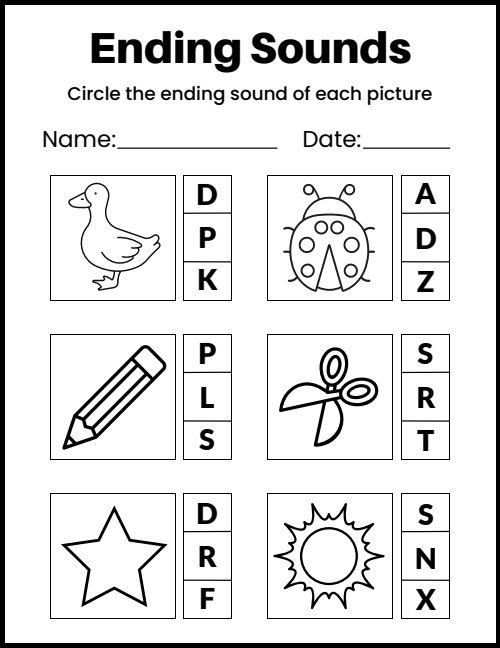 Ending Letter — Worksheet 1, page 3