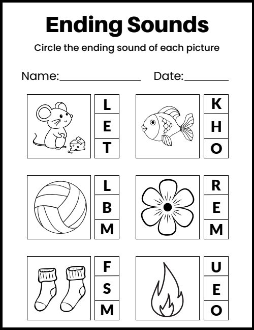Ending Letter — Worksheet 1, page 6