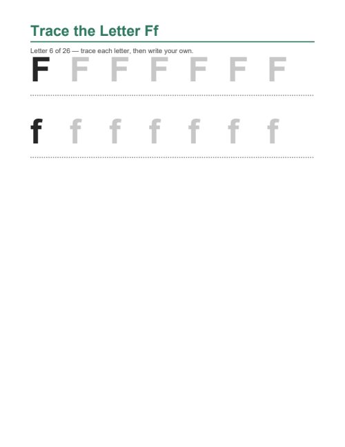 Letter Tracing (A–Z), page 6