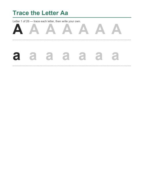 Letter Tracing (A–Z)