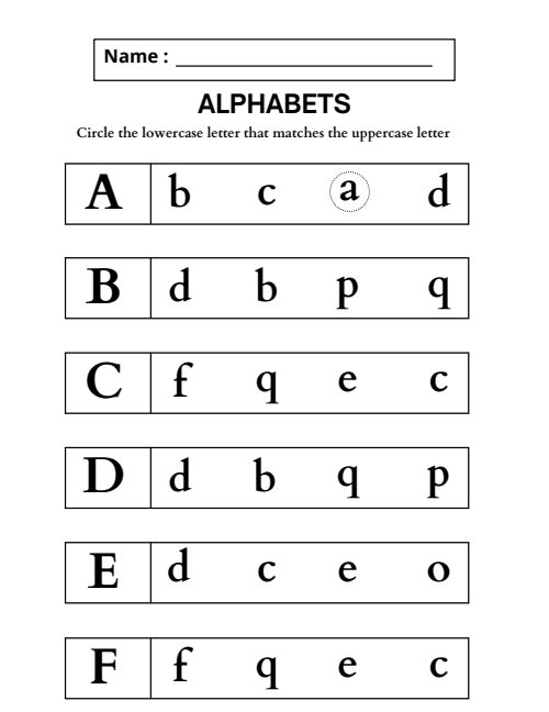 Matching — Worksheet 2
