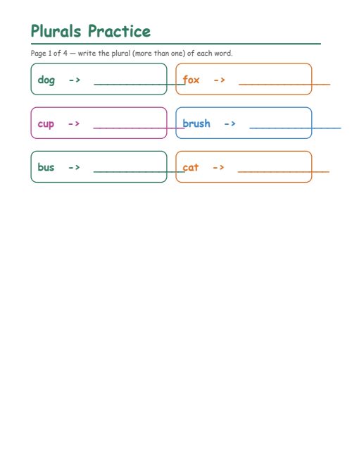 Plurals Practice