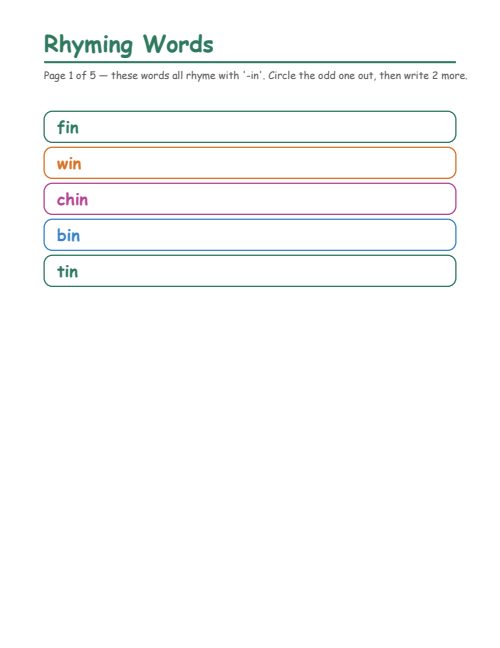 Rhyming Words
