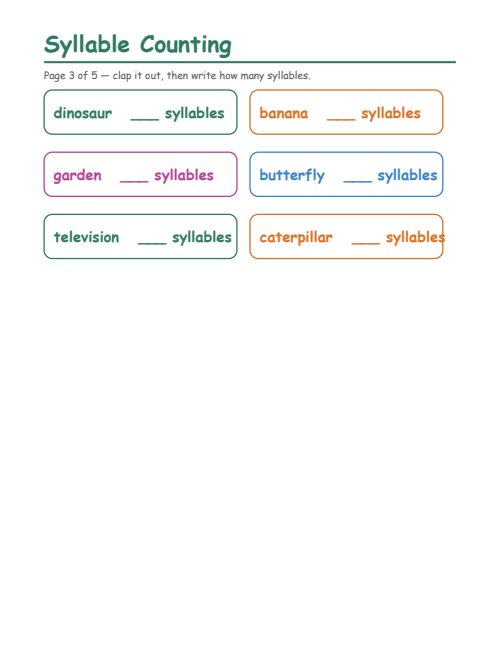 Syllable Counting, page 3