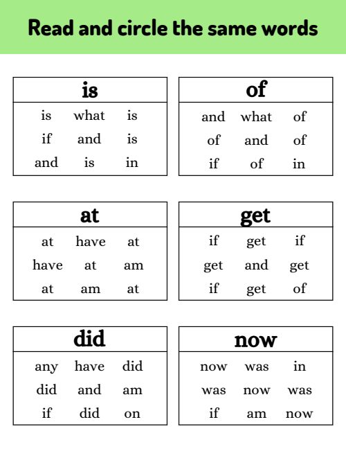 Read and Circle, page 2