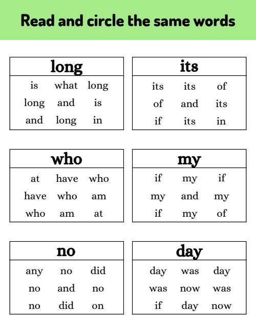 Read and Circle, page 3