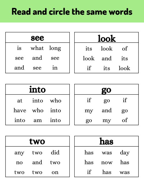 Read and Circle, page 4