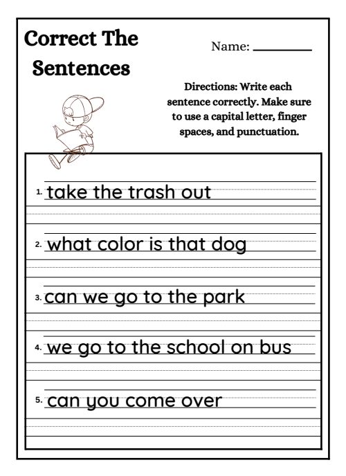 Sentences — Worksheet 2