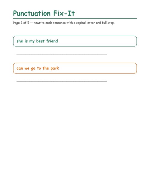Punctuation Fix-It, page 2