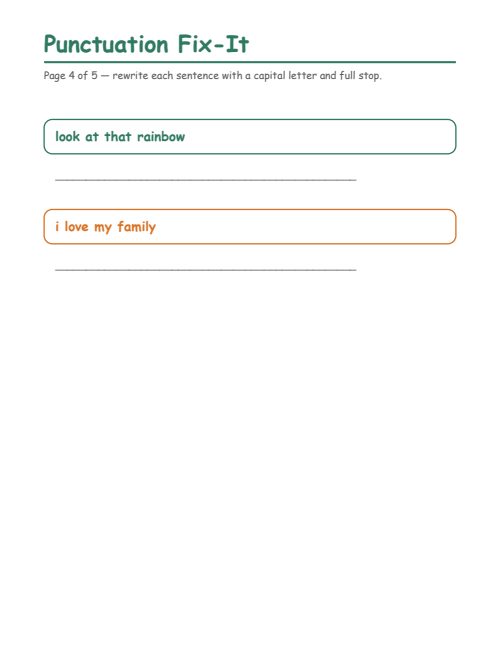 Punctuation Fix-It, page 4