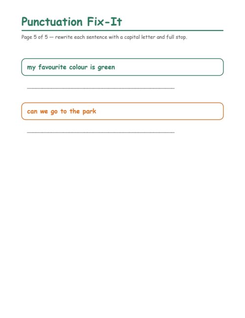 Punctuation Fix-It, page 5