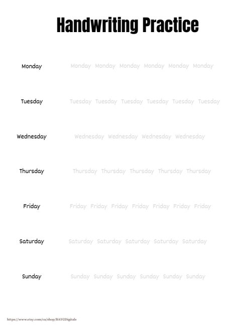 Tracing — Worksheet 1, page 3