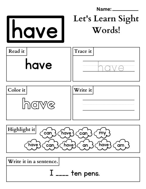 Tracing — Worksheet 16