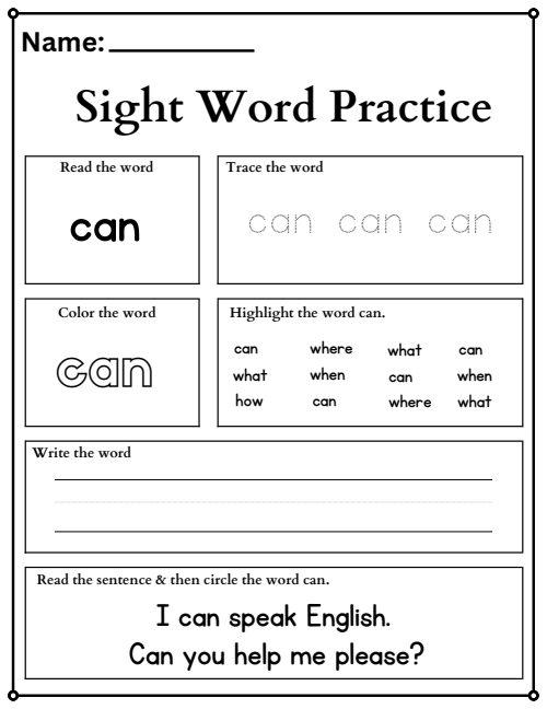 Tracing — Worksheet 17