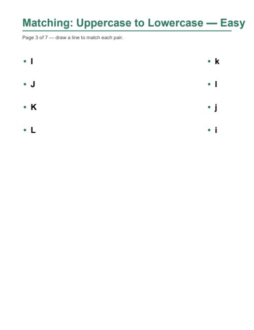 Uppercase/Lowercase Matching — Easy, page 3