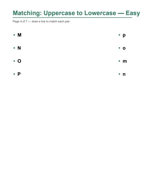 Uppercase/Lowercase Matching — Easy, page 4