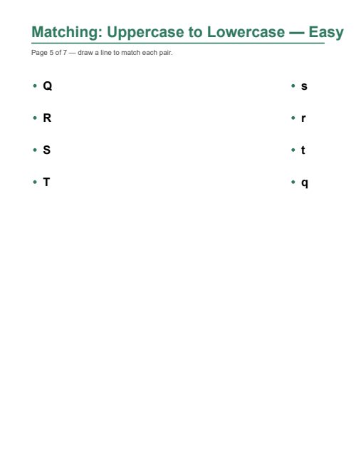 Uppercase/Lowercase Matching — Easy, page 5
