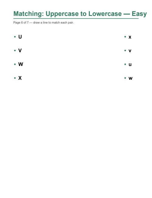 Uppercase/Lowercase Matching — Easy, page 6
