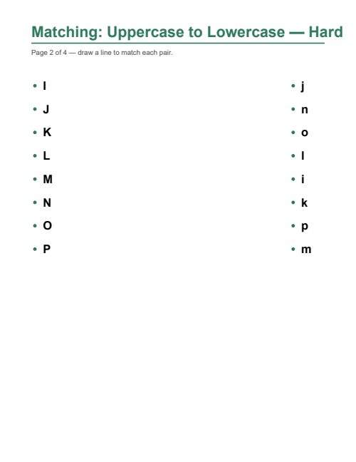 Uppercase/Lowercase Matching — Hard, page 2