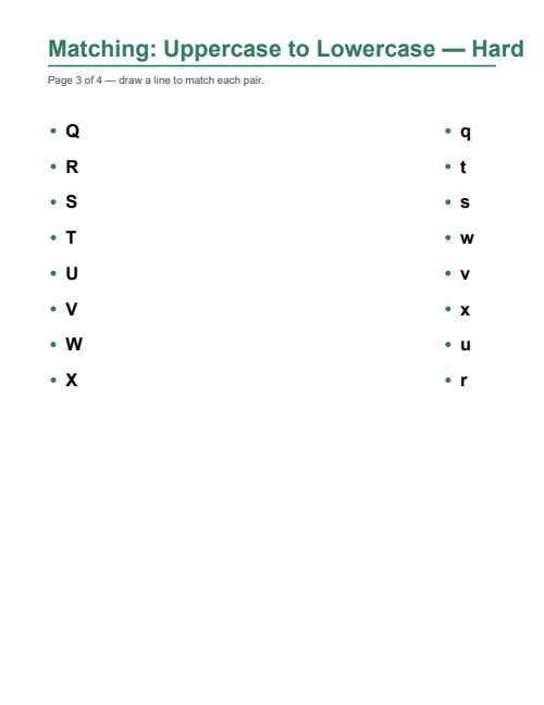 Uppercase/Lowercase Matching — Hard, page 3