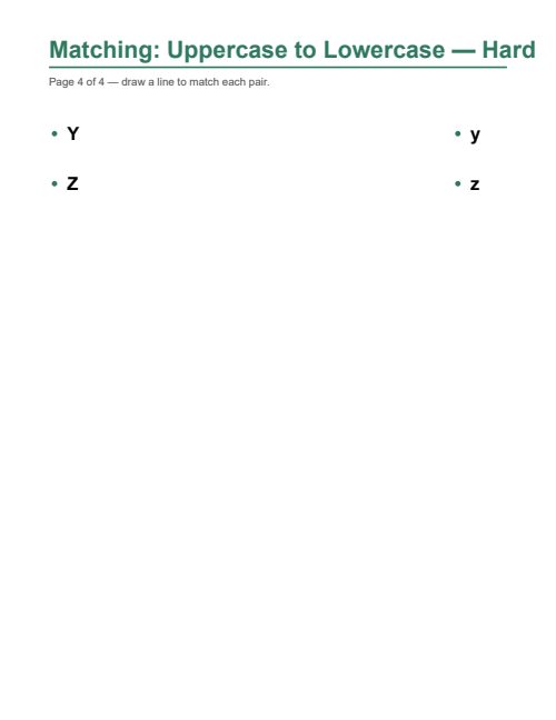 Uppercase/Lowercase Matching — Hard, page 4