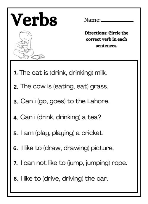 Verbs — Worksheet 1