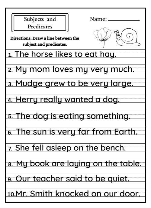 Verbs — Worksheet 2, page 3