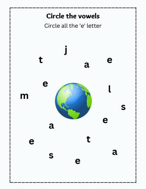 Vowels Worksheet, page 2