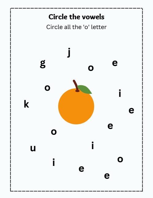 Vowels Worksheet, page 4