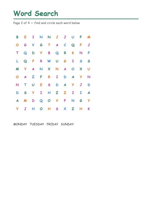 Word Search: Seasons & Themes, page 2