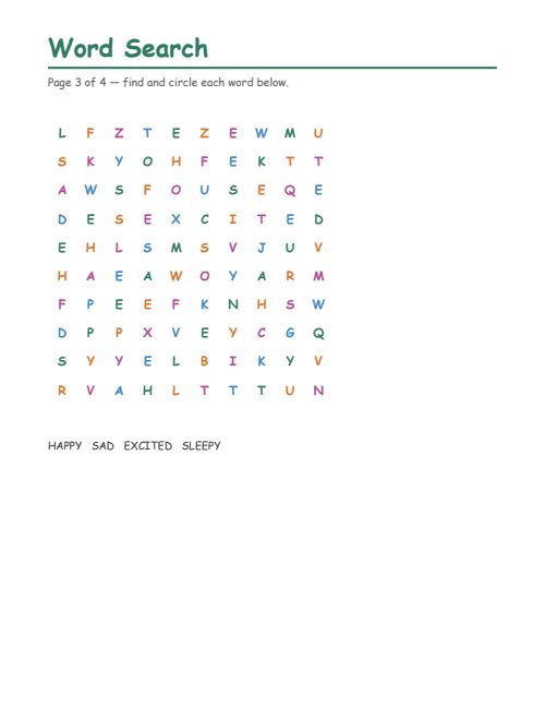 Word Search: Seasons & Themes, page 3