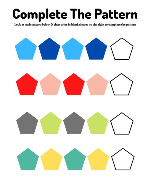 Complete the Pattern — Worksheet 1, page 2