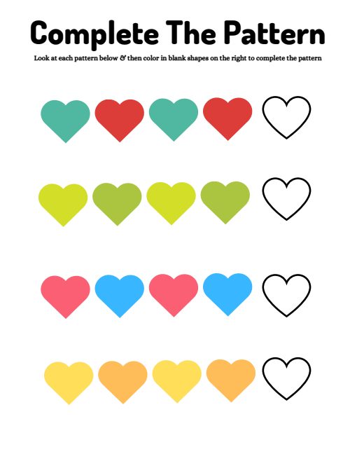 Complete the Pattern — Worksheet 1, page 3