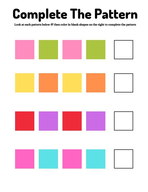 Complete the Pattern — Worksheet 1, page 5
