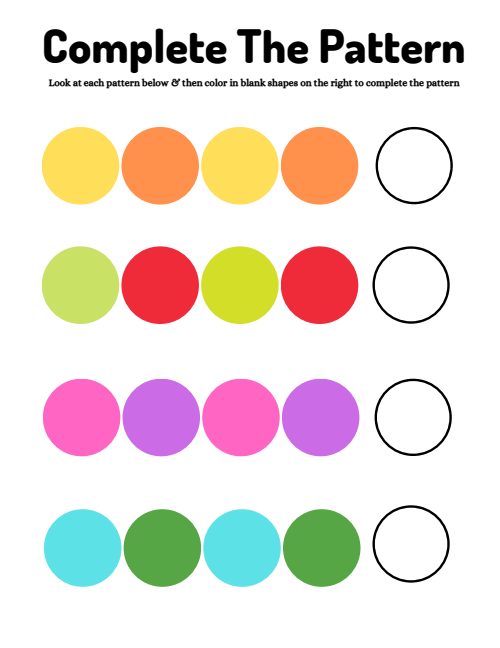 Complete the Pattern — Worksheet 1