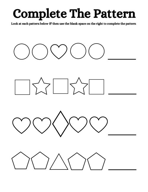 Complete the Pattern — Worksheet 2, page 2