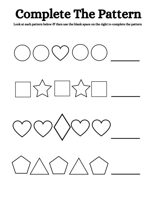 Complete the Pattern — Worksheet 2, page 4